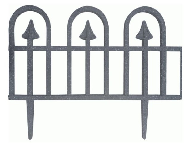 Садовое ограждение InGreen Apollo со стыковочным замком, 4шт. тёмный камень